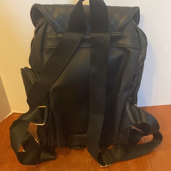 Classy Owl Backpack Pu Leather Mini backpack goldtone accents adjustable straps - Picture 6 of 12